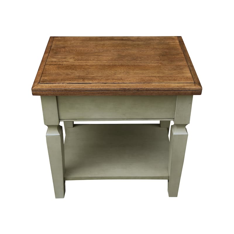 Vista Solid Wood End Table - 18"W x 24"D x 24"H