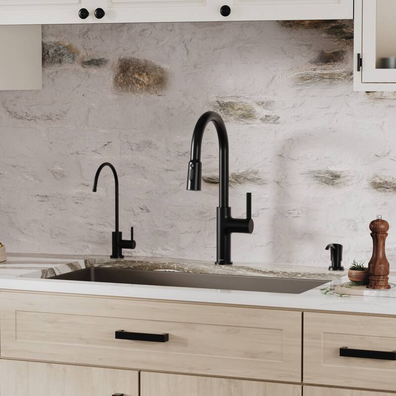 Karran Undermount 32.5 in. Large Single Bowl Quartz Kitchen Sink Kit