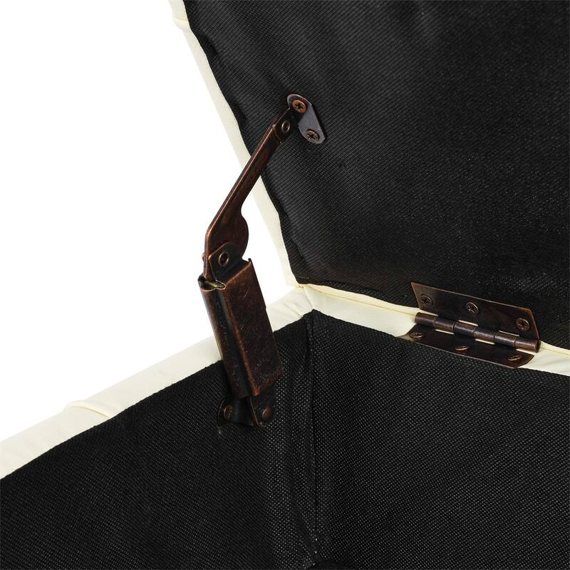 22" Anti-scratch Leather Storage Ottoman,Pet Friendly Entryway Bench