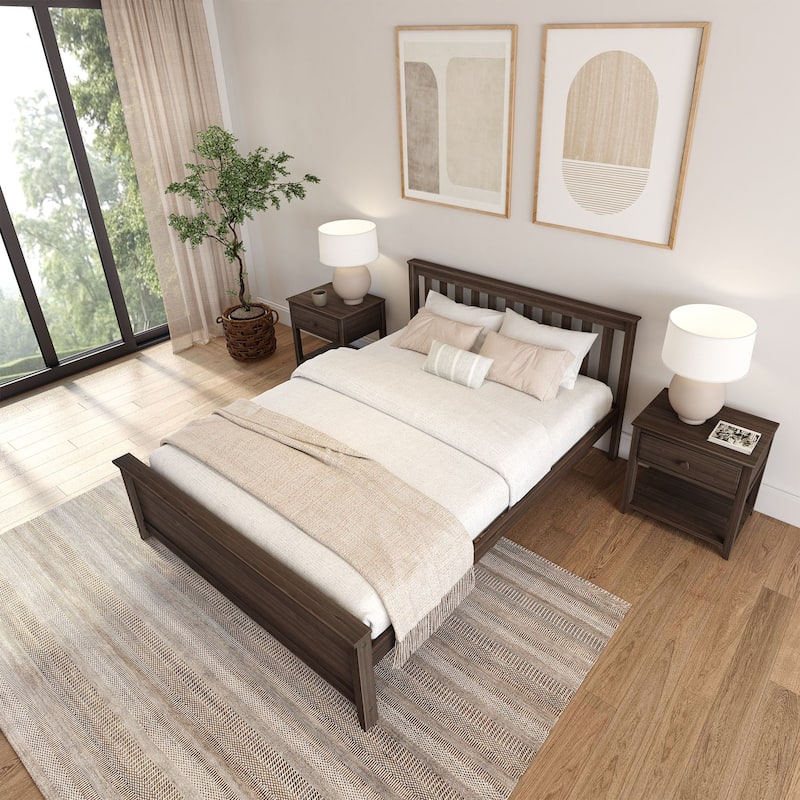 Plank and Beam Classic Real Wood Queen Platform Bed