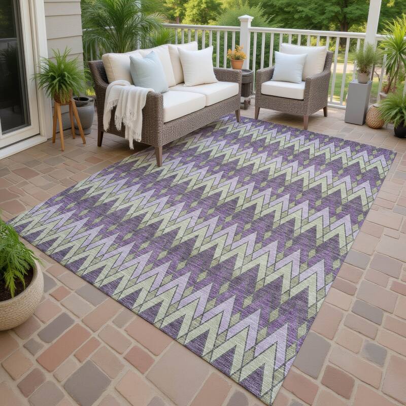 Machine Washable Indoor/ Outdoor Modern Baxter Chantille Rug - Purple - 2'6" x 3'10"