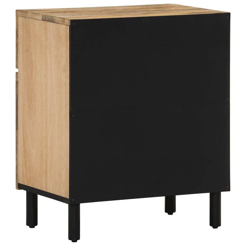 vidaXL Bedside Cabinet Natural wood Solid mango wood, engineered wood, iron - 13.0 x 19.7 x 23.6 in