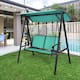 Gymax 2-Person Outdoor Patio Porch Swing Chair w/ Adjustable Canopy - Turquoise