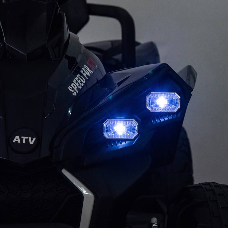 24V Kids Ride On ATV Quad with Remote Control, English Storytelling, Bluetooth, USB/MP3, Shock Absorber & Lights for Ages 3-12