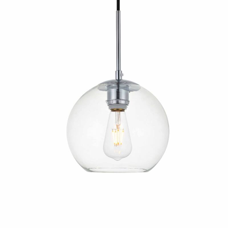 Elegant Lighting Baxter Single Light 8" Wide Mini Pendant with Clear - Chrome / Clear
