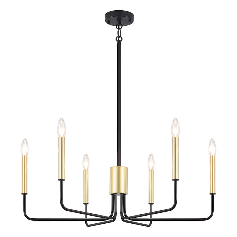 6-Light 29.52-inch Farmhouse Candle Chandelier for Foyer Kitchen Bedroom