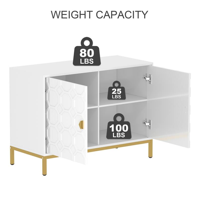 Clihome 40-inch Two Door Glossy Media Storage Cabinet/Buffet