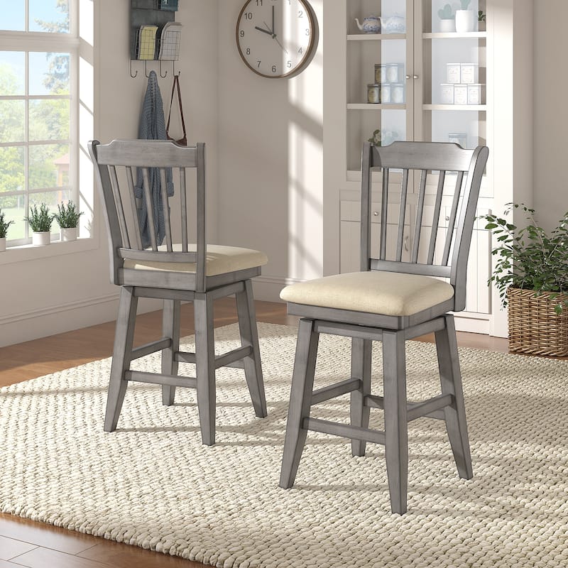 Ronda Slat Back Wood Swivel Chair