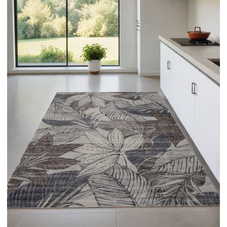 Jafo Ceyu Distressed Floral Traditional Stain Resistant Woven Durable Area Rug By HomeRoots