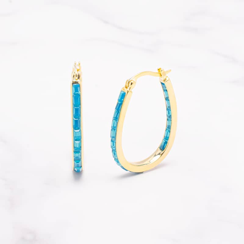 Victoria Townsend Inside Out Green Crystal Hoop Earring
