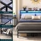 preview thumbnail 57 of 94, Farmhouse Wood Platform Bed Frame with Charged Station and LED Lights