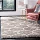 SAFAVIEH Hudson Shag Ogee Trellis 2-inch Thick Area Rug - 4' x 6' - Grey/Ivory