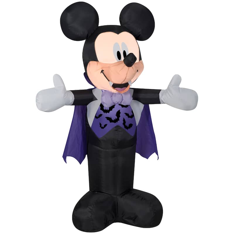 Gemmy Airblown Mickey in Vampire Costume Disney , 3.5 ft Tall, Multicolored