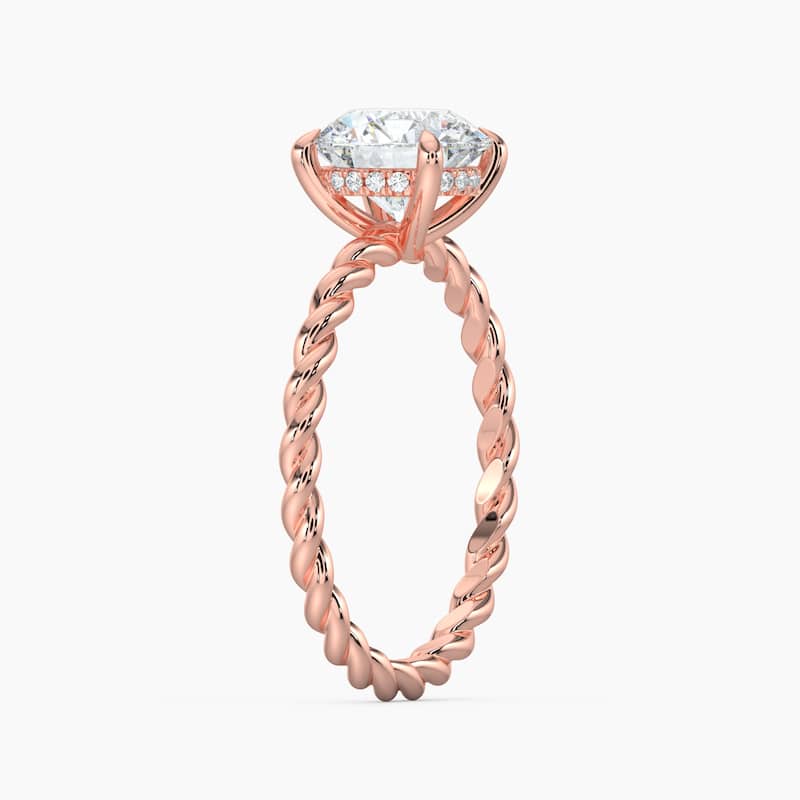 Auriya 14k Gold Lab Grown Round Diamond Twisted Hidden Halo Engagement Ring 1.00 to 5.00 ct. tw. (F-G, VS)