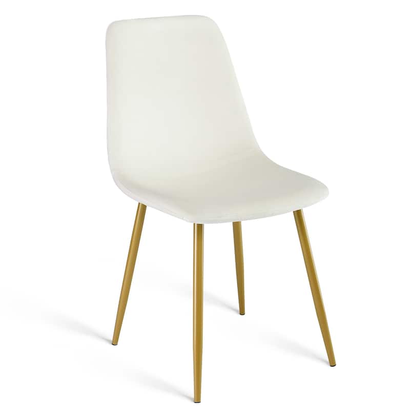 Velvet Upholstered Gold Frame Dining Chair Side Chair , Set of 4 - 34"x18"x18"