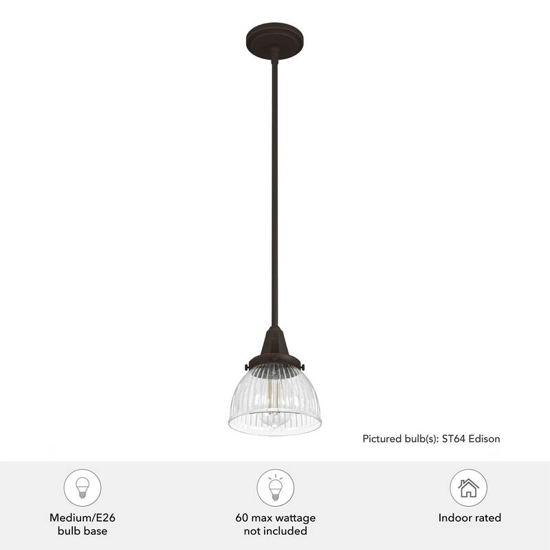 Hunter 7" Cypress Grove 1 Light Mini Pendant - Island, Dining, Entry, Hall - Industrial, Contemporary, Transitional