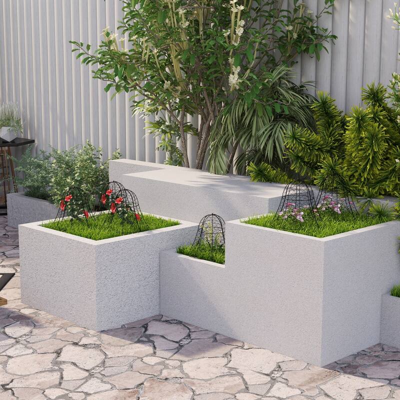 Outsunny Garden Chicken Wire Cloche, 16" x 13" Stackable Animal Plant Protectors, 6 Pack of Metal Crop Cages