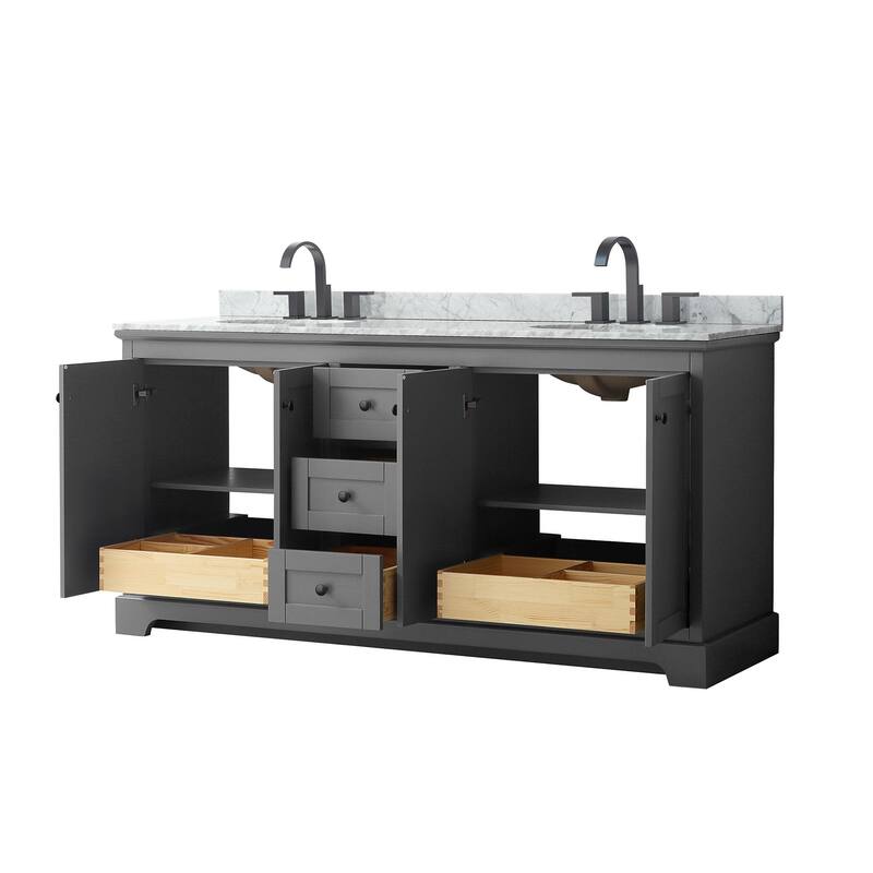 Wyndham Collection Avery 72" Free Standing Double Basin Vanity Set