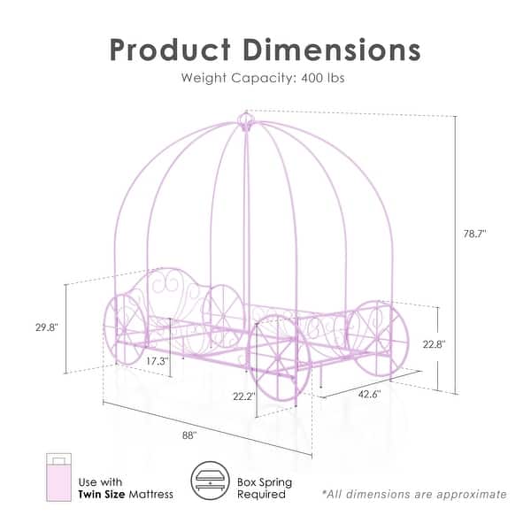 Furniture of America Royal Kids Metal Twin Carriage Bed.