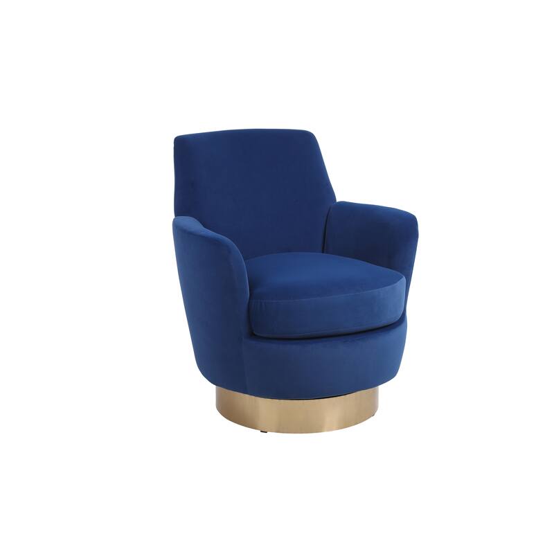 Velvet Soft Fabric Swivel Barrel Chair - 28.3 x 29.3 x 32.7