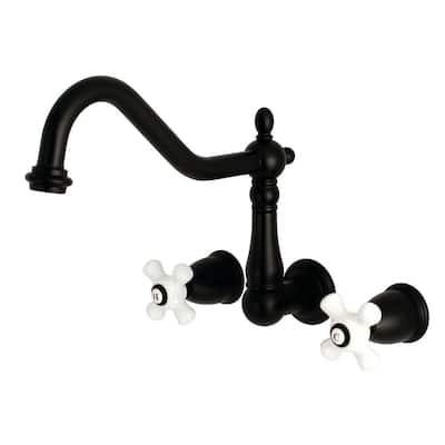 Kingston Brass Heritage 1.2 GPM Wall Mounted Bathroom Faucet with