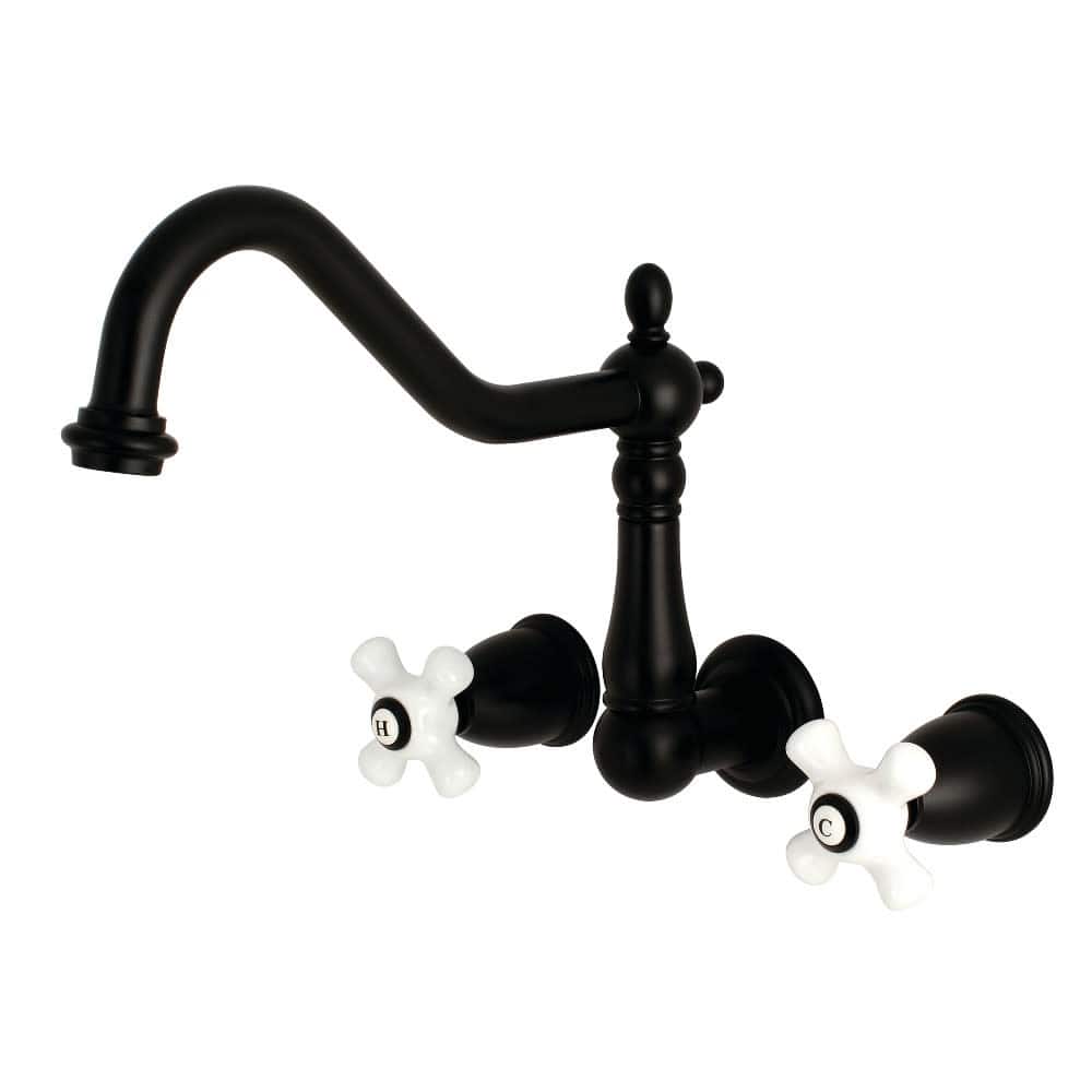 Kingston Brass Heritage 1.2 GPM Wall Mounted Bathroom Faucet with