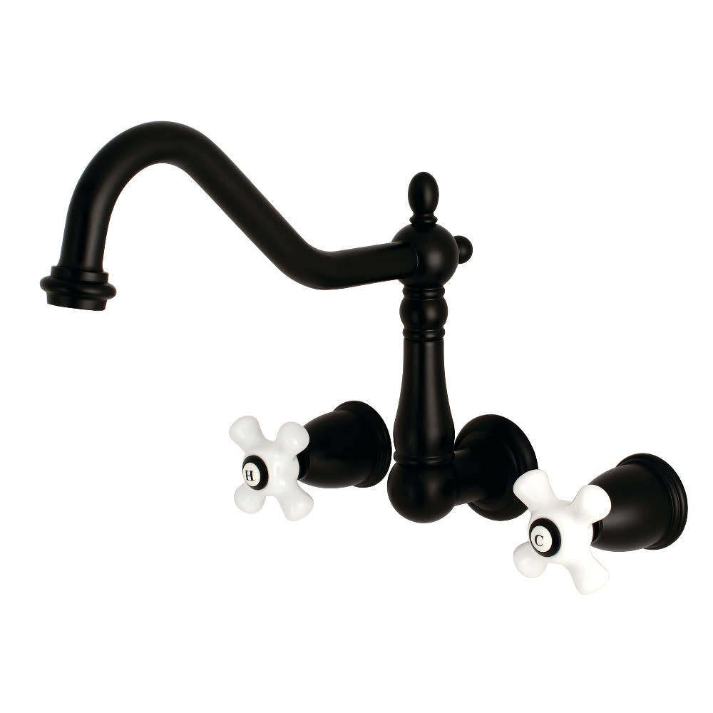 Kingston Brass Heritage 1.2 GPM Wall Mounted Bathroom Faucet with