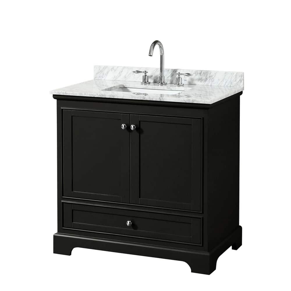 Wyndham Collection Deborah 36" Free Standing Single Vanity Set with