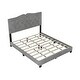 preview thumbnail 5 of 19, Queen Platform Bed with Tufted Velvet Headboard and Rivet Detail