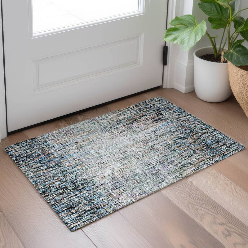 Machine Washable Indoor/ Outdoor Abstract Moxy Chantille Rug