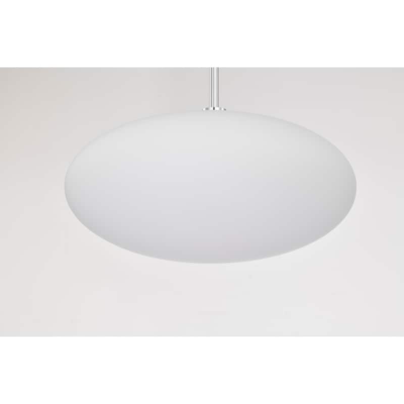 Livia Chrome Pendant Light with Glass Oval Frosted Shade