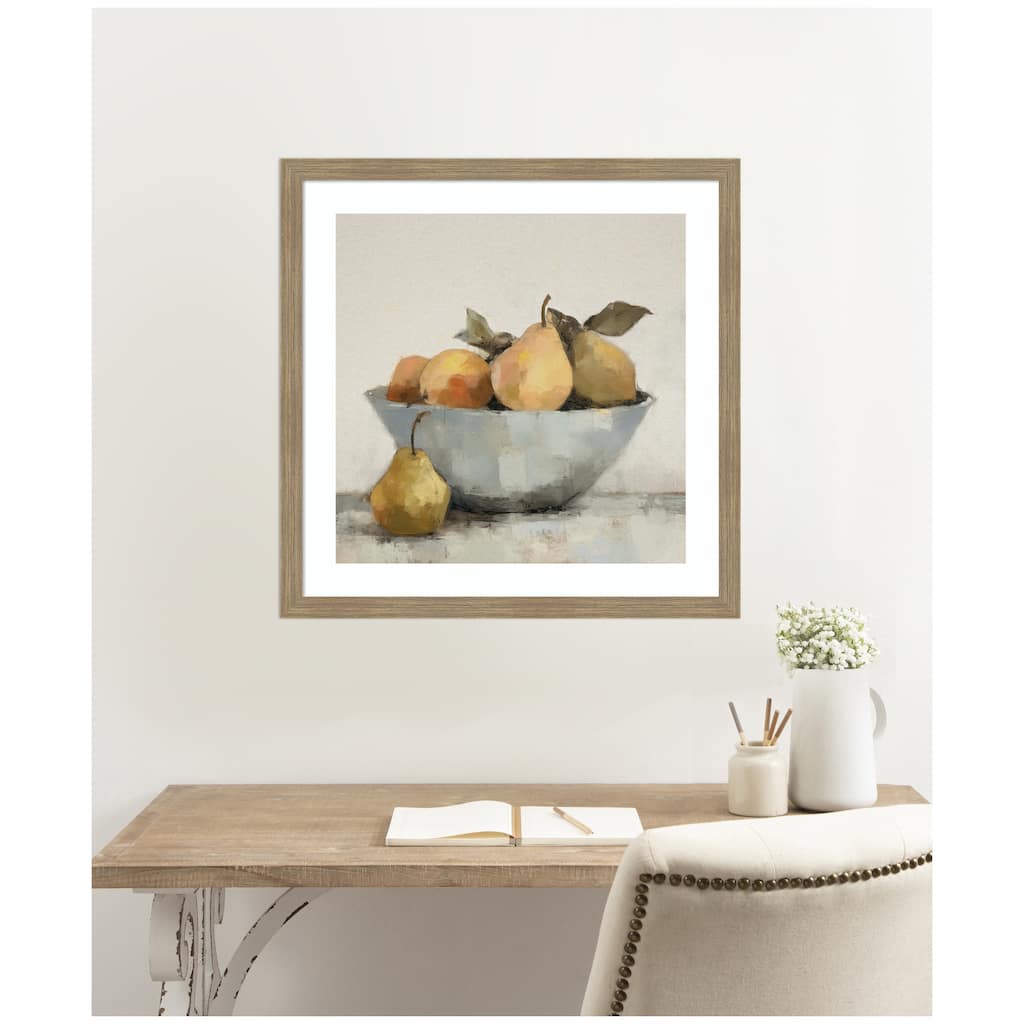 Kate and Laurel Framed Art Still Life Fruit In A Bowl Vintage Style by The Creative Bunch Studio