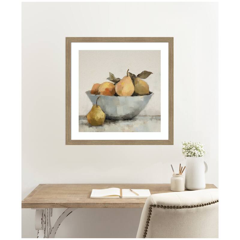 Kate and Laurel Framed Art Still Life Fruit In A Bowl Vintage Style by The Creative Bunch Studio