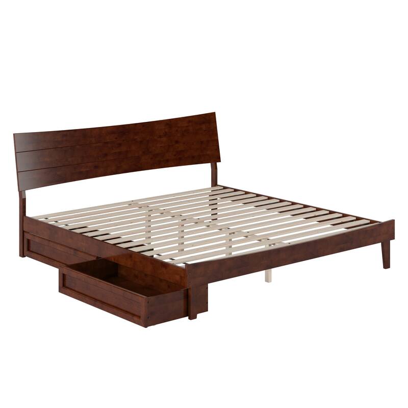 Phoenix Wood Platform Bed with Storage Drawers