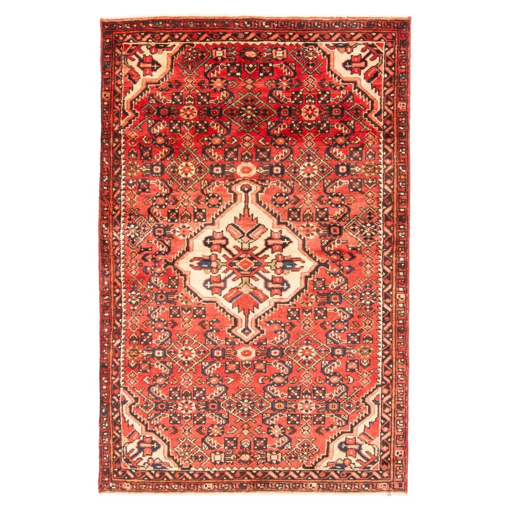 ECARPETGALLERY Hand-knotted Andelz Red Wool Rug - 3'8 x 5'9