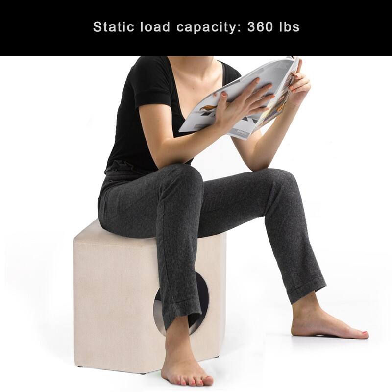 Adeco Cat Dog Condo Ottoman Square Foot Stool with Cave Inner Pad Small