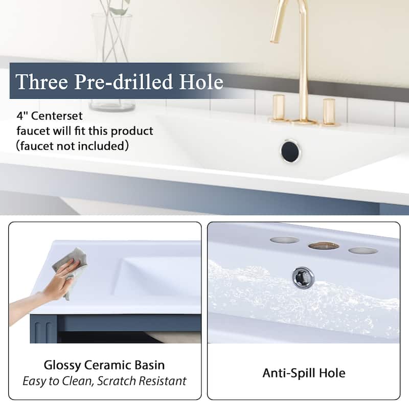 30'' Bathroom Vanity with Ceramic Sink