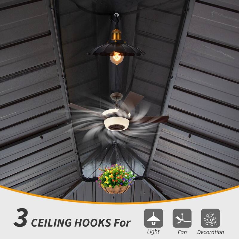 Domi Hardtop Gazebo with Galvanized Steel Double Roof and Aluminum Frame