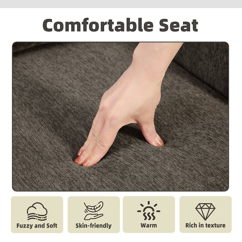 Set of 2 Mid Century Chenille Upholstered Accent Chairs