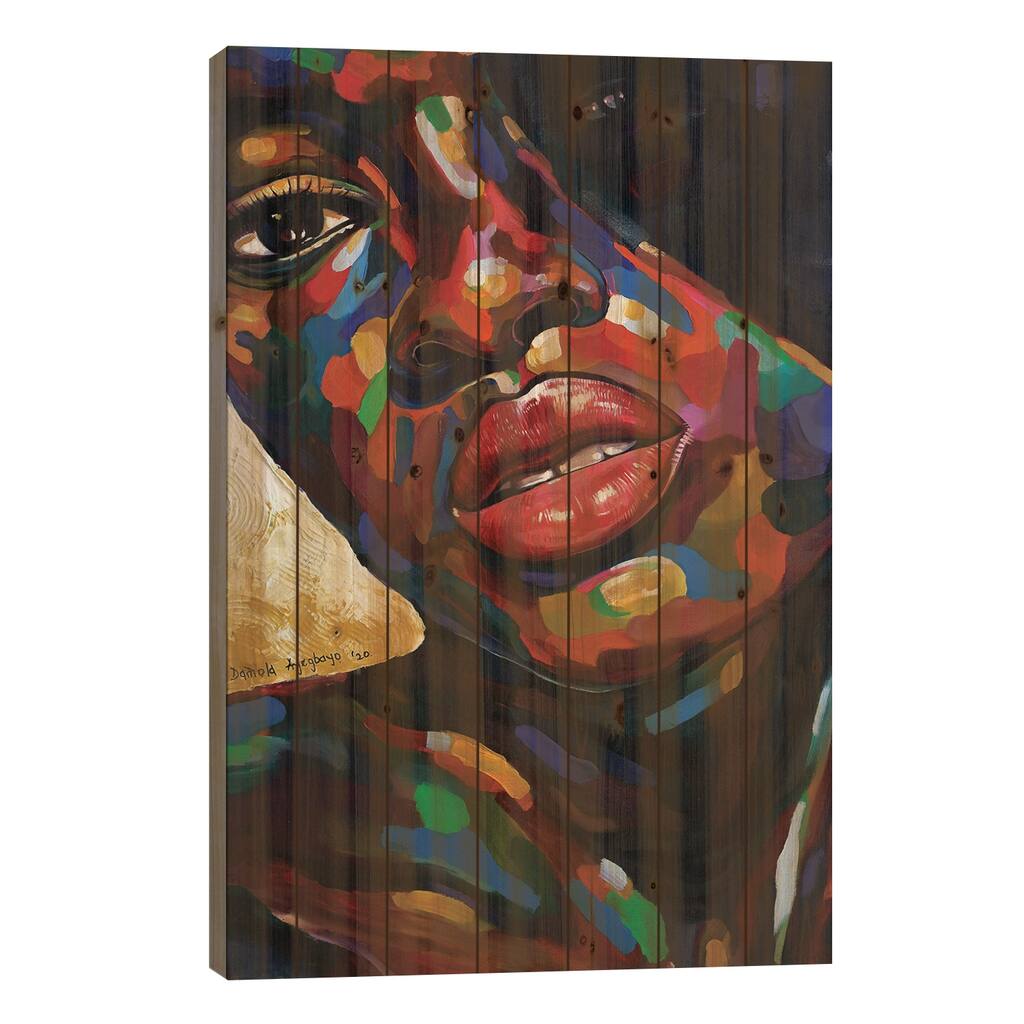 Eniyan (Human) Print On Wood by Damola Ayegbayo - Multi-Color
