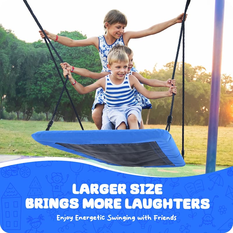 Heavy-Duty Metal A-Frame Swing Set with 3 Swings