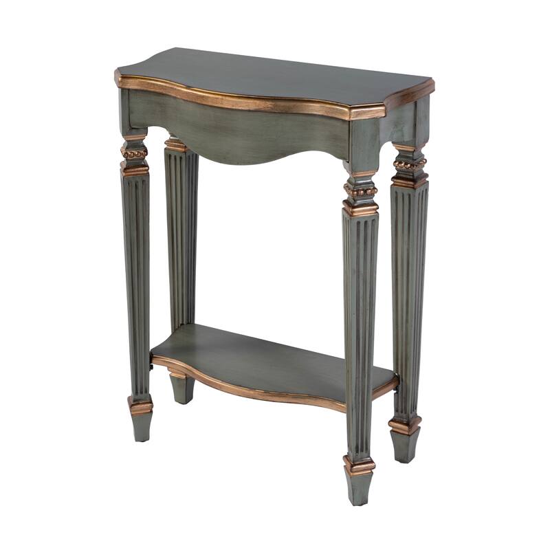 Cheshire 22 in. W Rectangular Wood Ballerina Console Table with Open Shelf - Royal Pastel Green