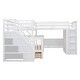 preview thumbnail 7 of 18, Stylish Design & L-Shaped Bunk Bed With 3 Beds for Space-saving, Maximized Storage Space, White