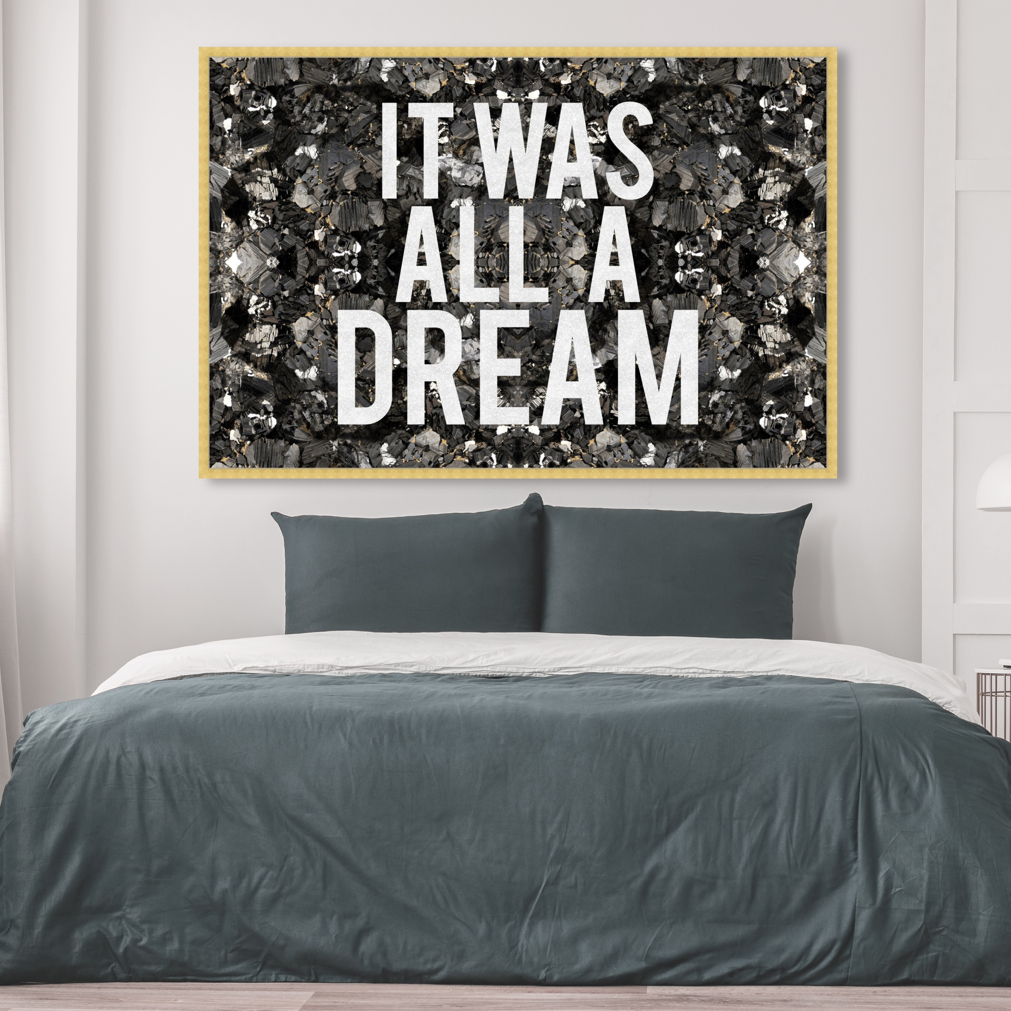 Shop Oliver Gal All A Dream Glitter Typography And Quotes Wall Art Framed Print Motivational Quotes And Sayings White Gray Overstock 32194446