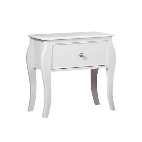 Transitional 1-Drawer Wood Nightstand, White