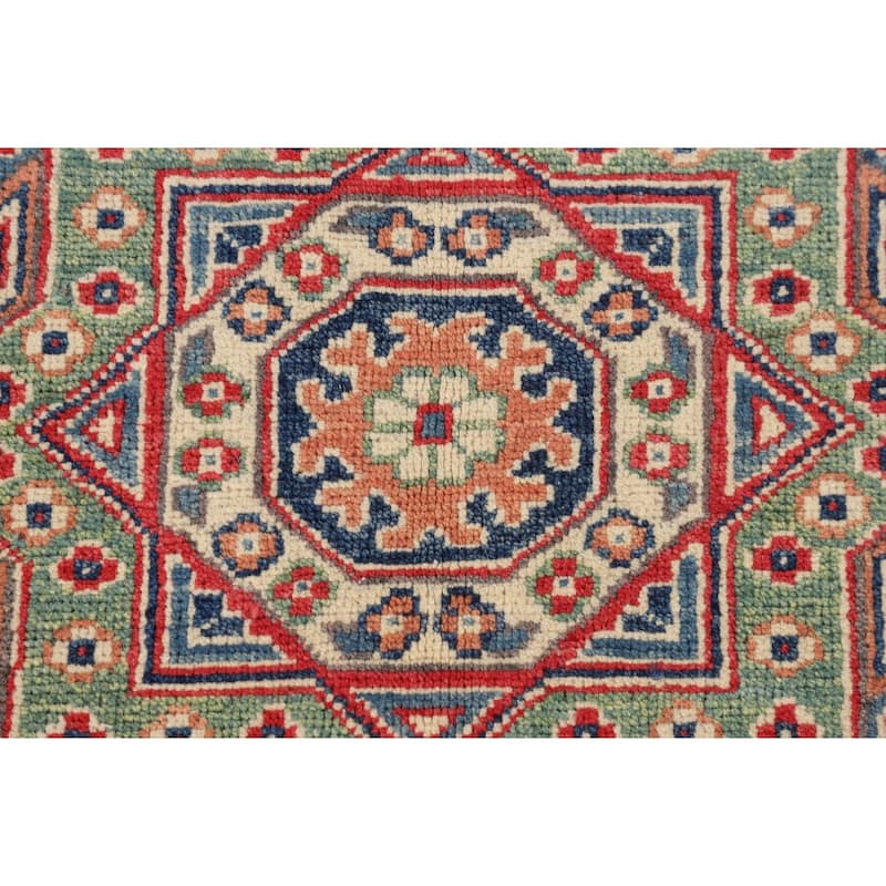Kazak Oriental Area Rug Handmade Traditional Beige Wool Carpet - 5'0" x 6'6"
