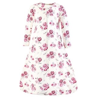 Hudson Baby Infant Girl Long Sleeve Cotton Jersey Sleeping Bag, Sack, Blanket, Rose