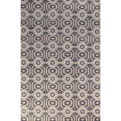 All-Over Geometric Moroccan Oriental Rug Hand-Knotted Wool Carpet - 4'1" x 7'11"