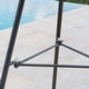 preview thumbnail 12 of 13, Sarcelles Modern Woven Wicker Patio Side Table with Glass Top by Corvus