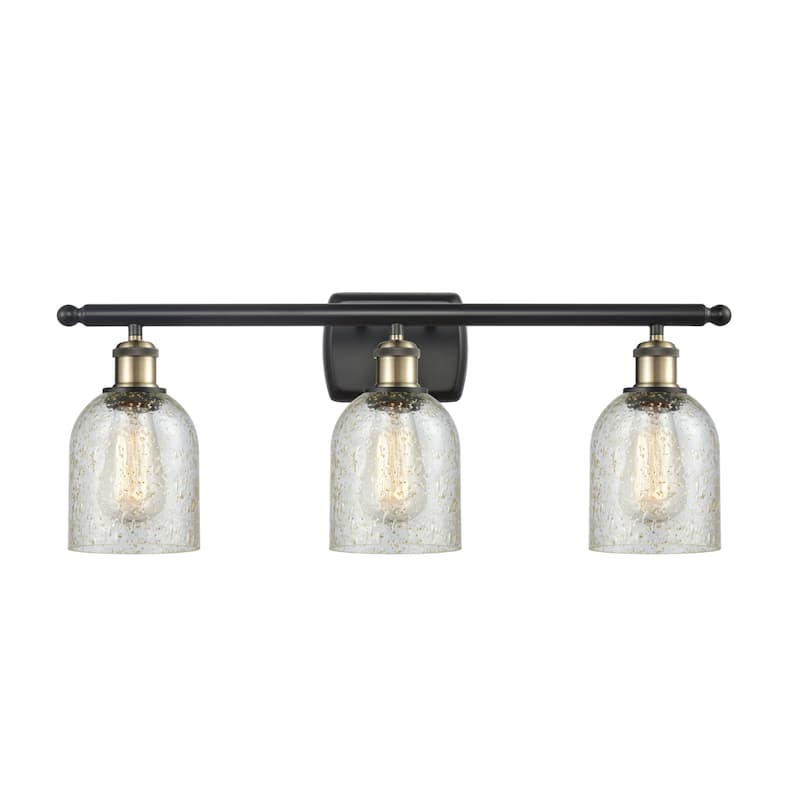 Innovations Lighting Caledonia 3 Light 26" Wide Bathroom Vanity Light - Black Antique Brass / Mica